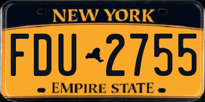 NY license plate FDU2755