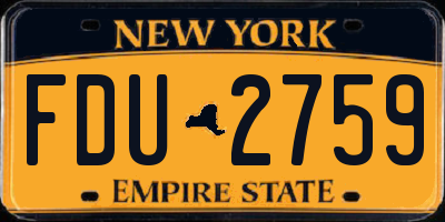 NY license plate FDU2759