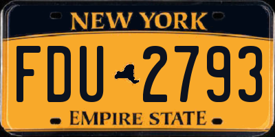 NY license plate FDU2793