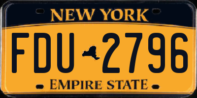 NY license plate FDU2796