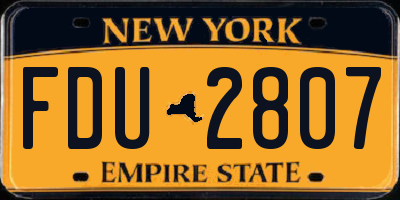 NY license plate FDU2807