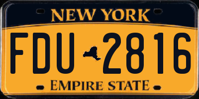 NY license plate FDU2816