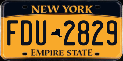 NY license plate FDU2829