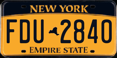 NY license plate FDU2840