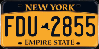 NY license plate FDU2855