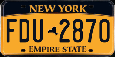 NY license plate FDU2870