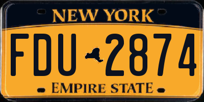 NY license plate FDU2874