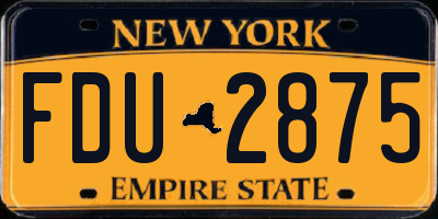 NY license plate FDU2875