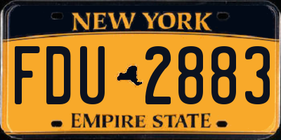 NY license plate FDU2883
