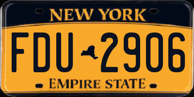 NY license plate FDU2906
