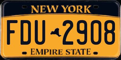 NY license plate FDU2908