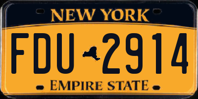 NY license plate FDU2914