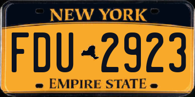 NY license plate FDU2923