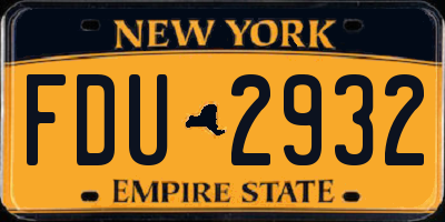 NY license plate FDU2932