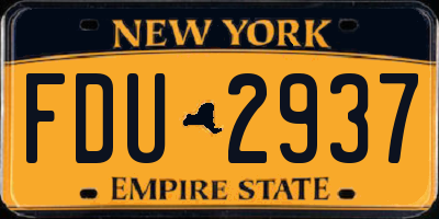 NY license plate FDU2937