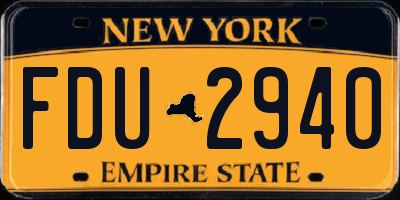 NY license plate FDU2940