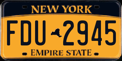 NY license plate FDU2945