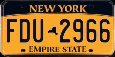 NY license plate FDU2966