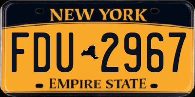 NY license plate FDU2967