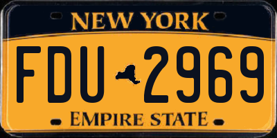 NY license plate FDU2969