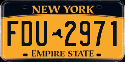 NY license plate FDU2971