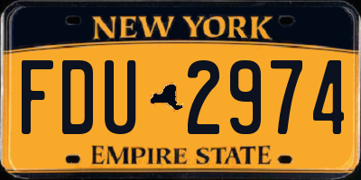 NY license plate FDU2974