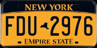 NY license plate FDU2976