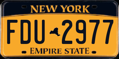 NY license plate FDU2977