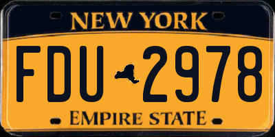 NY license plate FDU2978
