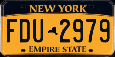 NY license plate FDU2979