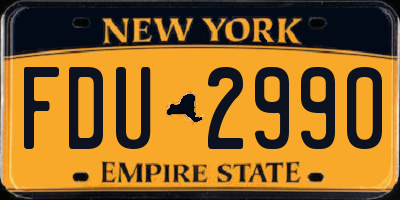 NY license plate FDU2990