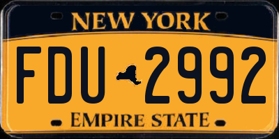 NY license plate FDU2992