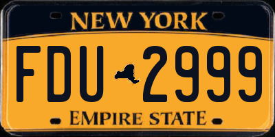 NY license plate FDU2999