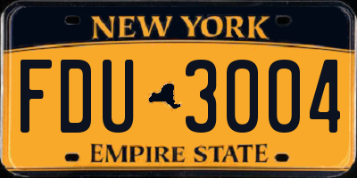 NY license plate FDU3004
