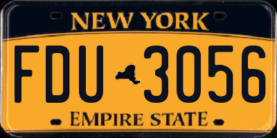 NY license plate FDU3056