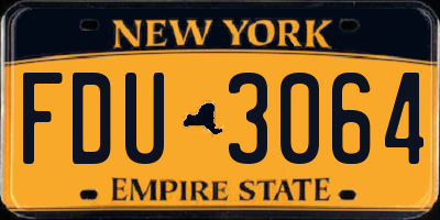 NY license plate FDU3064