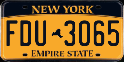NY license plate FDU3065