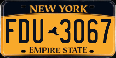 NY license plate FDU3067