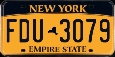 NY license plate FDU3079