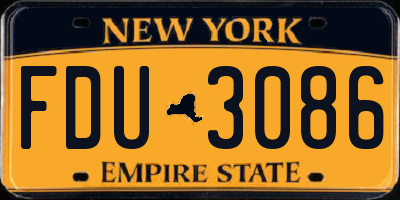 NY license plate FDU3086