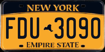 NY license plate FDU3090
