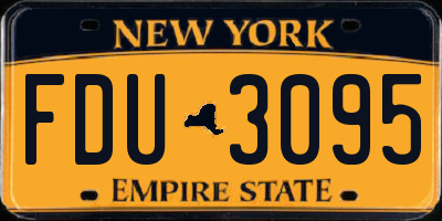 NY license plate FDU3095