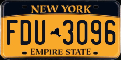 NY license plate FDU3096