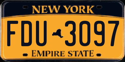 NY license plate FDU3097
