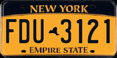 NY license plate FDU3121