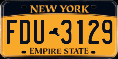 NY license plate FDU3129