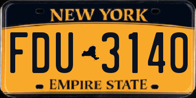 NY license plate FDU3140