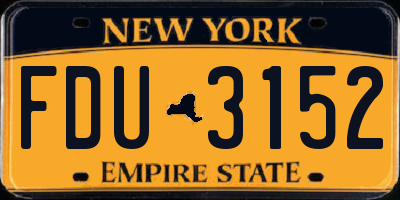 NY license plate FDU3152