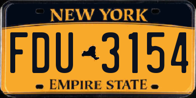 NY license plate FDU3154