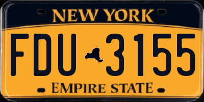 NY license plate FDU3155